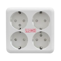 Austin four grounding socket, white